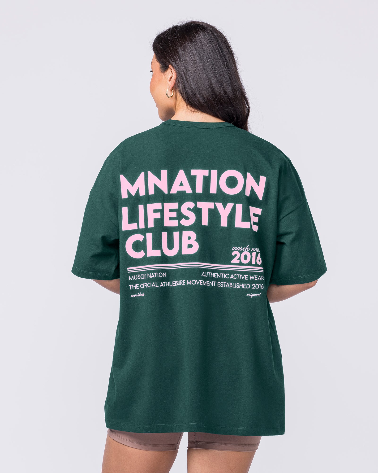 Lifestyle Club Oversized Tee - Sporting Green-T-Shirts-XXS-012620SPTGRN-XXS-MNAPPRL48814-4-Muscle Nation