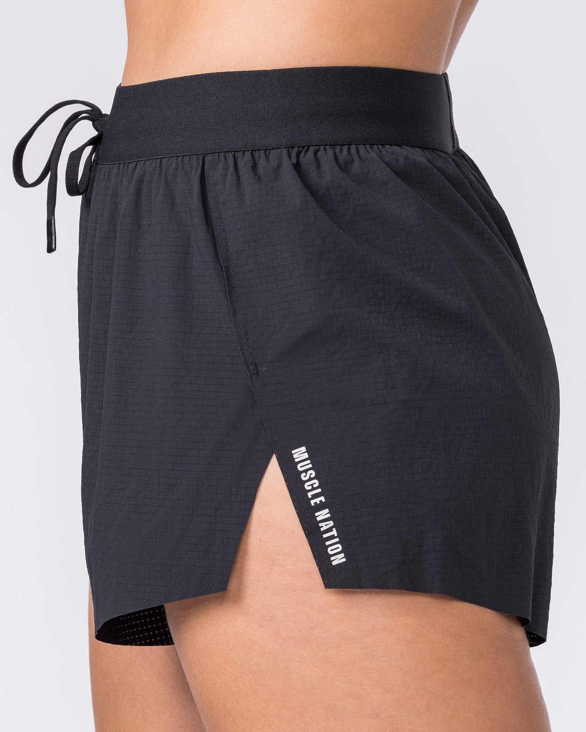 Tempo 3" Run Shorts Black - Muscle Nation women's gym shorts, view 6