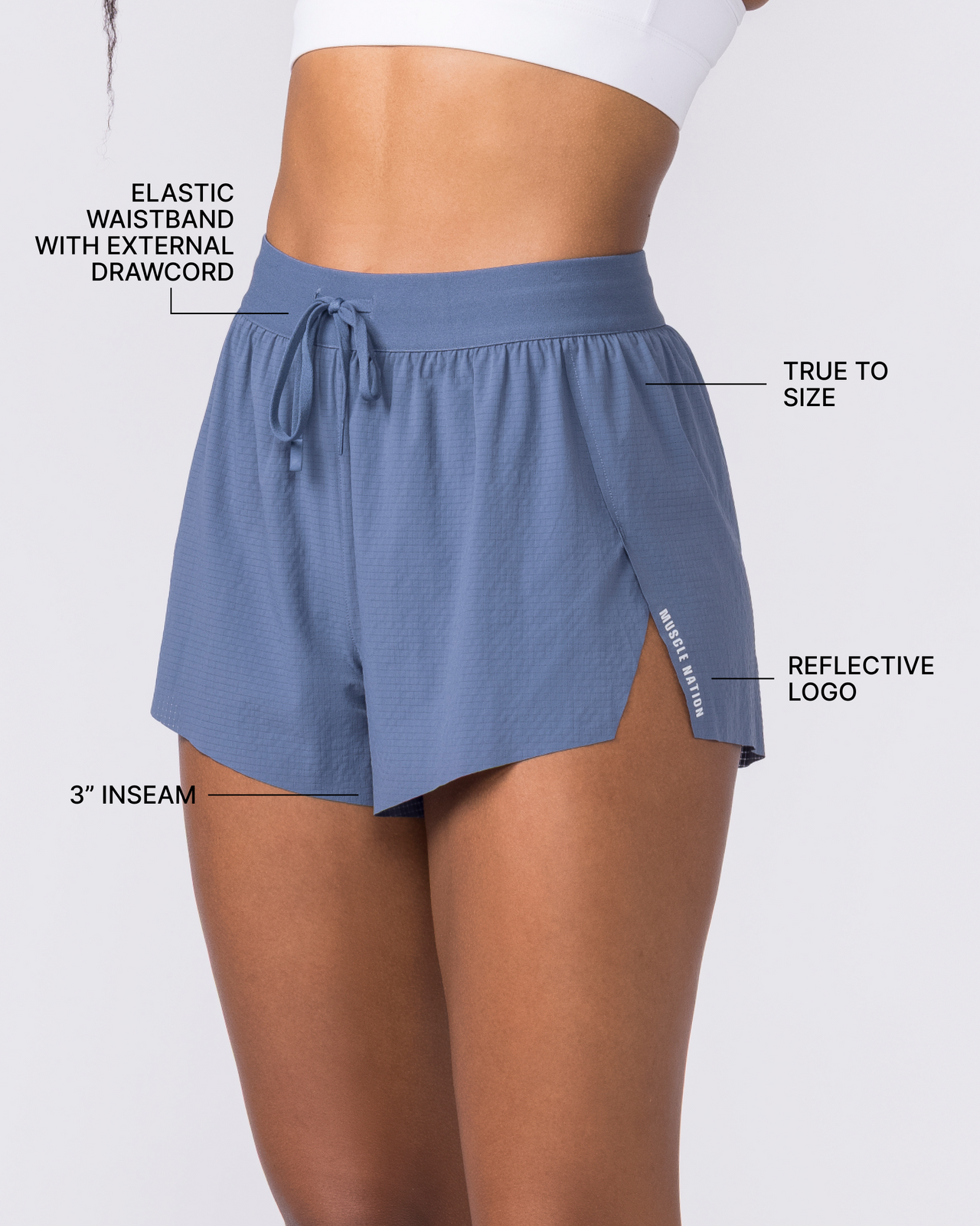 Tempo 3" Run Shorts - Arctic-Shorts-XXS-032650ARCTIC-XXS-MNAPPRL49368-2-Muscle Nation