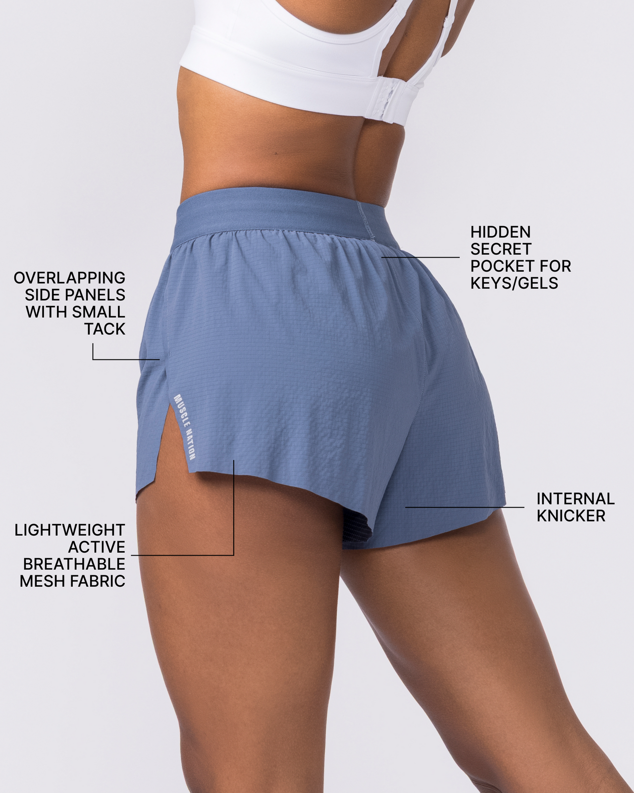 Tempo 3" Run Shorts - Arctic-Shorts-XXS-032650ARCTIC-XXS-MNAPPRL49368-3-Muscle Nation