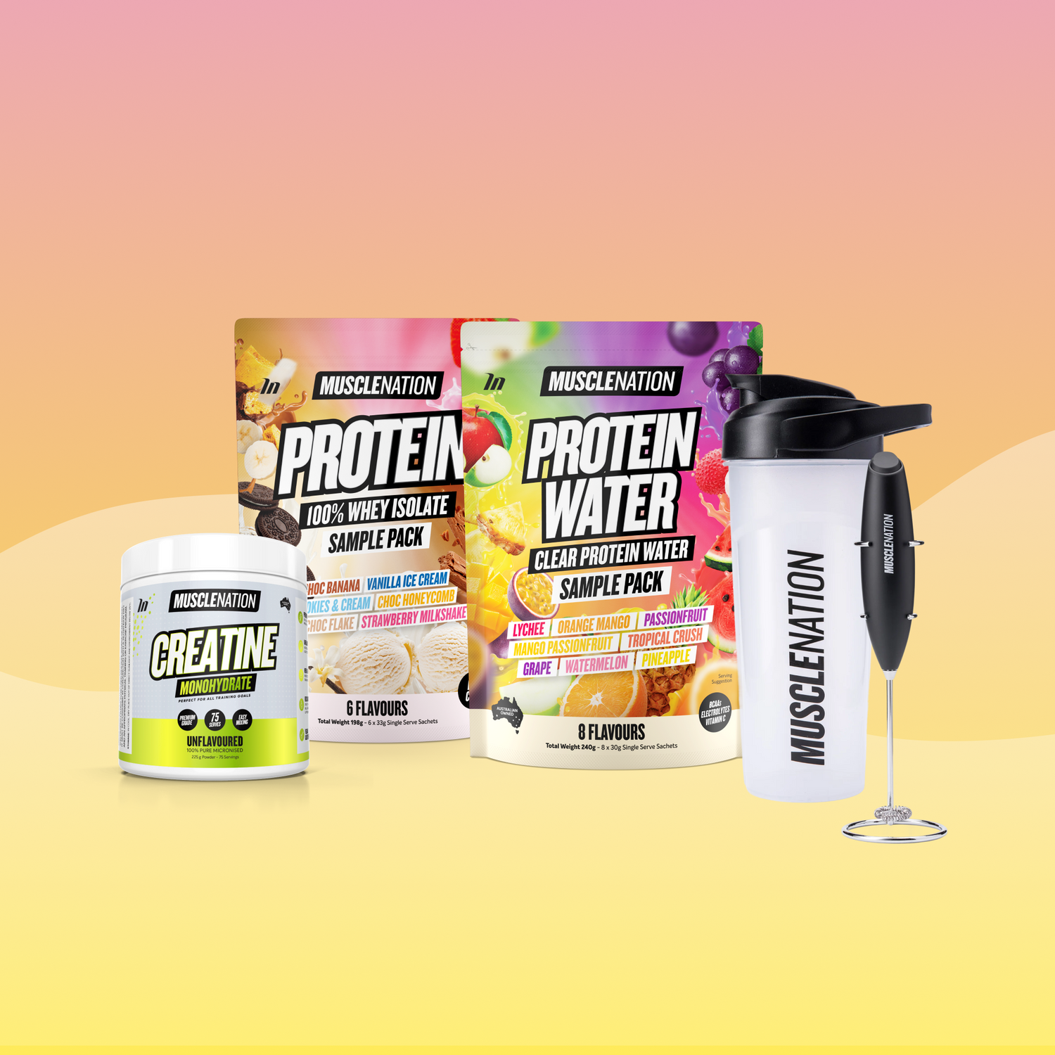 The Essentials Starter Pack-Bundle-Clear / Black-1-Muscle Nation