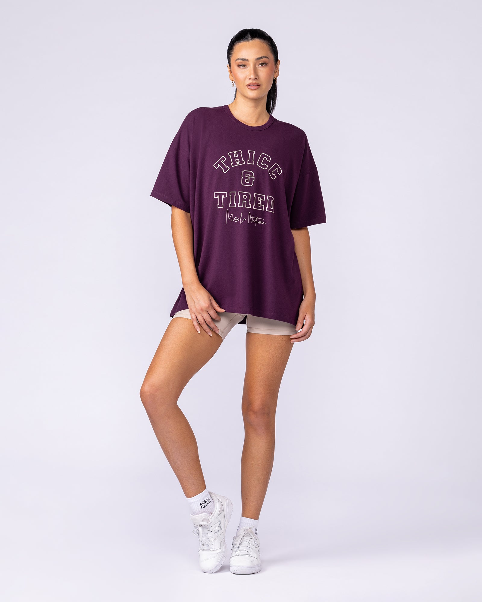 Thicc Oversized Tee - Cranberry – Muscle Nation