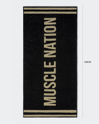 Gym Towel - Black / Stone-Accessories-Black / Stone-ACC022565BLKST-ONE-MNAPPRL42432-1-Muscle Nation