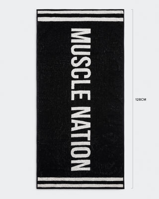 Gym Towel - Black/ White-Accessories-Black/ White-ACC1124144BLKWHT-ONE-MNAPPRL32743-2-Muscle Nation