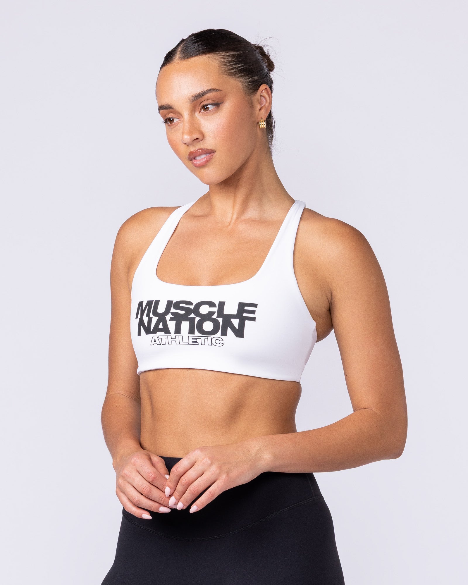 Traction Bra - White-Sports Bras-XXS-1125105WHT-XXS-MNAPPRL46673-4-Muscle Nation