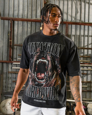 Unleashed Oversized Vintage Tee - Washed Black-T-Shirts-XS-092521WSHBLK-XS-MNAPPRL44300-1-Muscle Nation