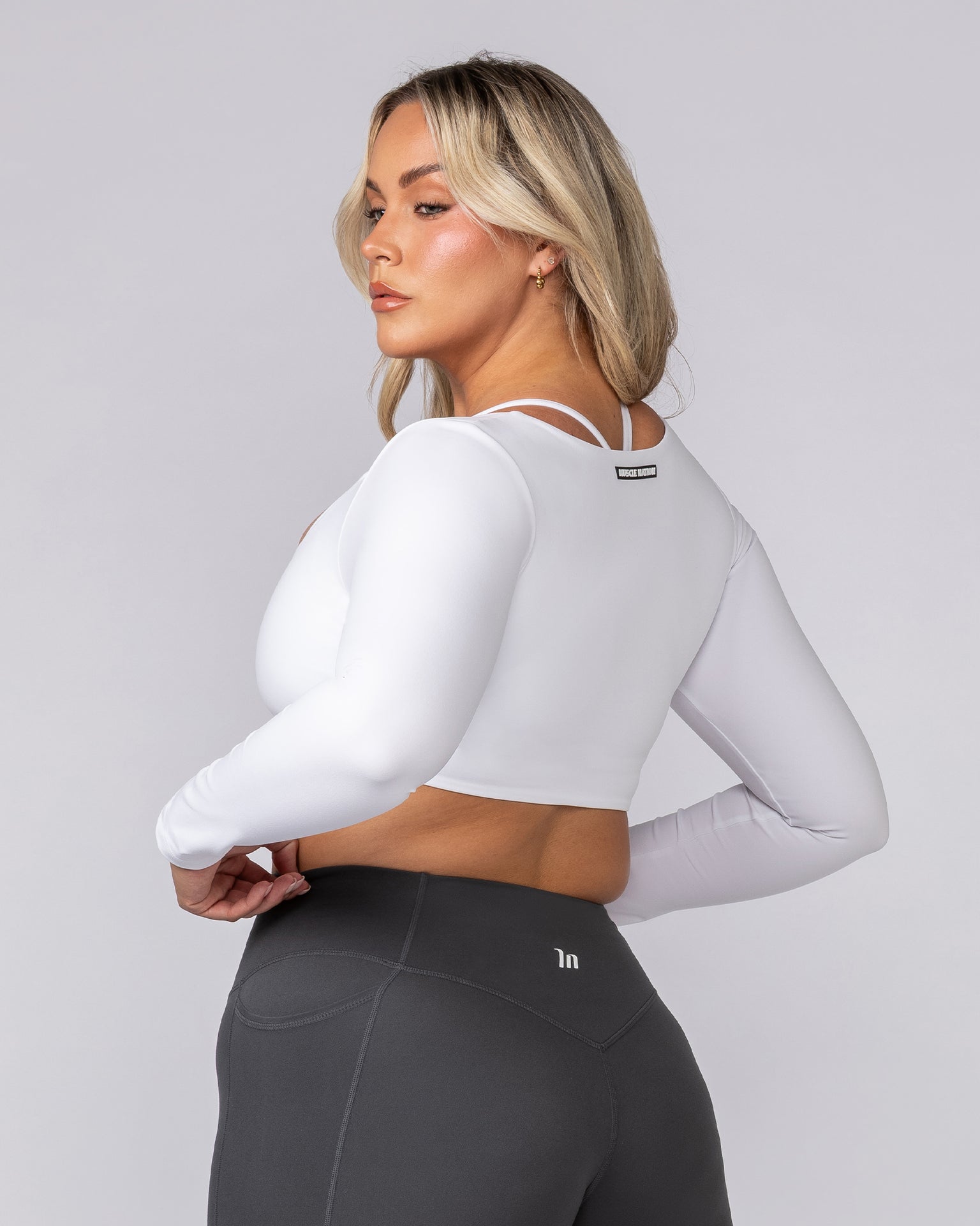Ultimate Long Sleeve Top - White-Tops-XXS-062510WHT-XXS-MNAPPRL42822-3-Muscle Nation