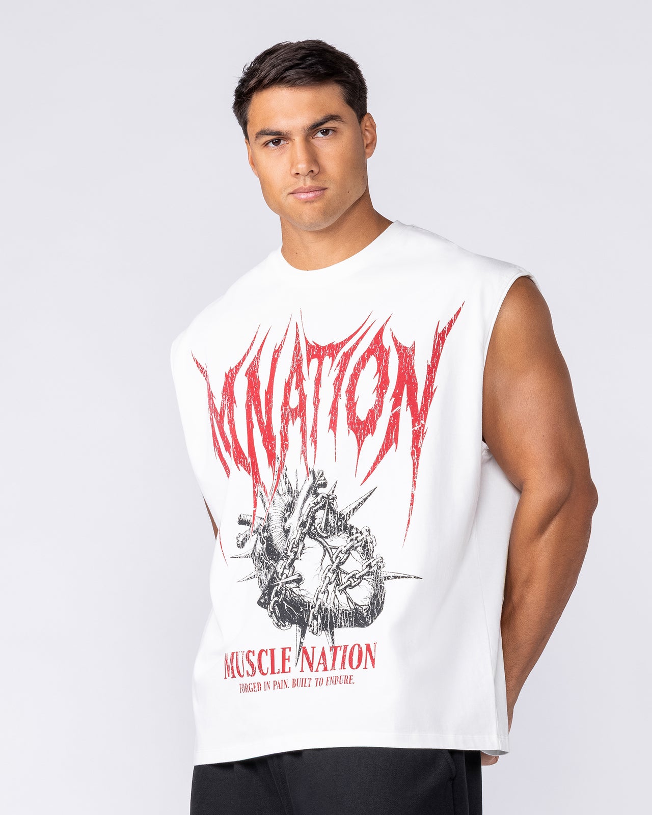 Unchained Boxy Muscle Tank - White