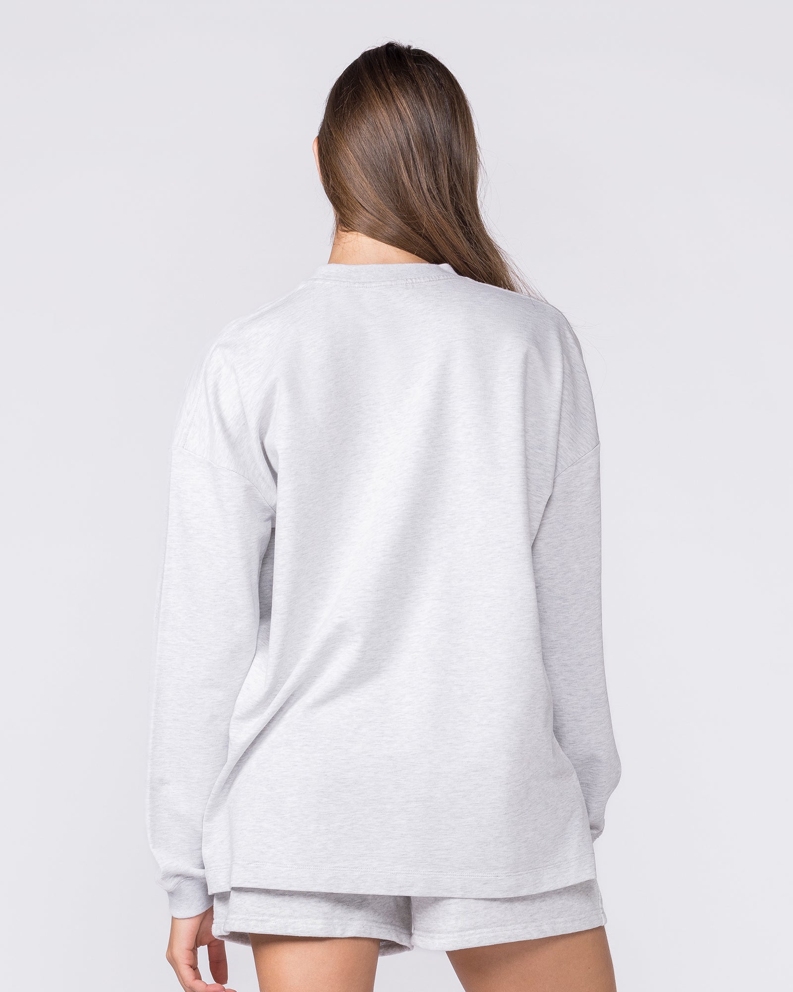 United Loopback Oversized Long Sleeve Top - Snow Grey Marl-Long Sleeve T-Shirts-XXS-032617SNGRYMR-XXS-MNAPPRL49413-5-Muscle Nation