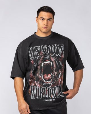 Unleashed Oversized Vintage Tee - Washed Black-T-Shirts-XS-092521WSHBLK-XS-MNAPPRL44300-2-Muscle Nation