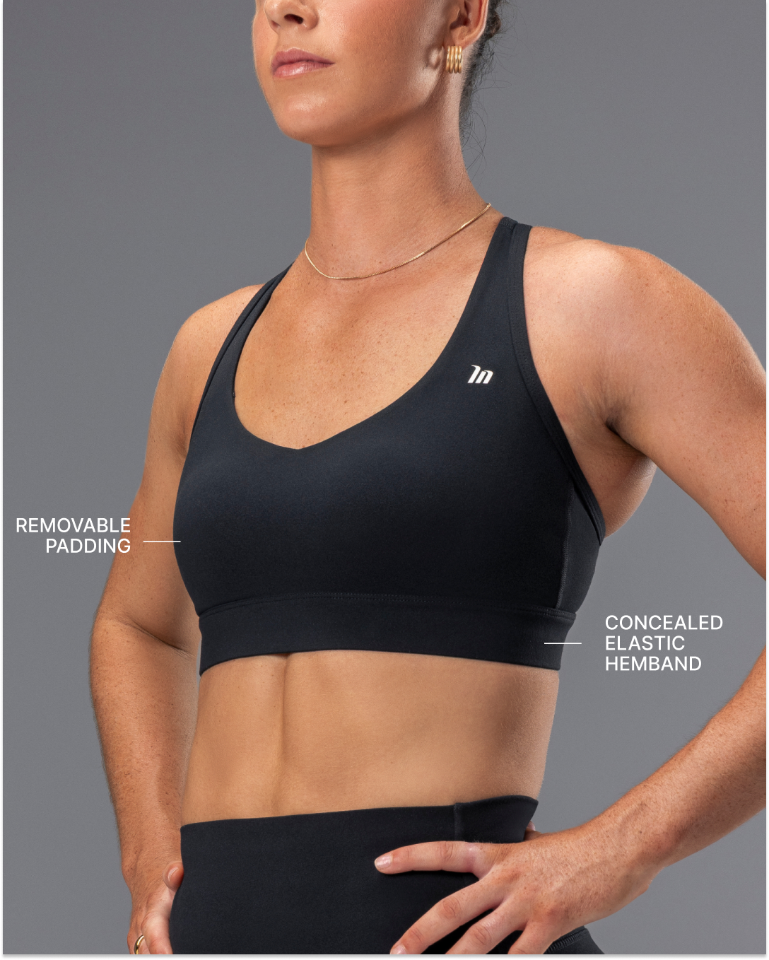 Elite Support Bra - Black-Sports Bras-XXS-112423BLK-XXS-MNAPPRL33316-3-Muscle Nation