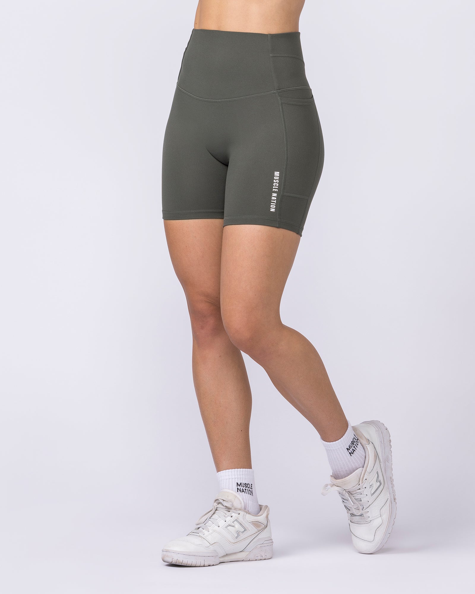 Unrivalled Everyday Pocket Bike Shorts - Eucalyptus-Shorts-XXS-022610EUYPTS-XXS-MNAPPRL48470-4-Muscle Nation