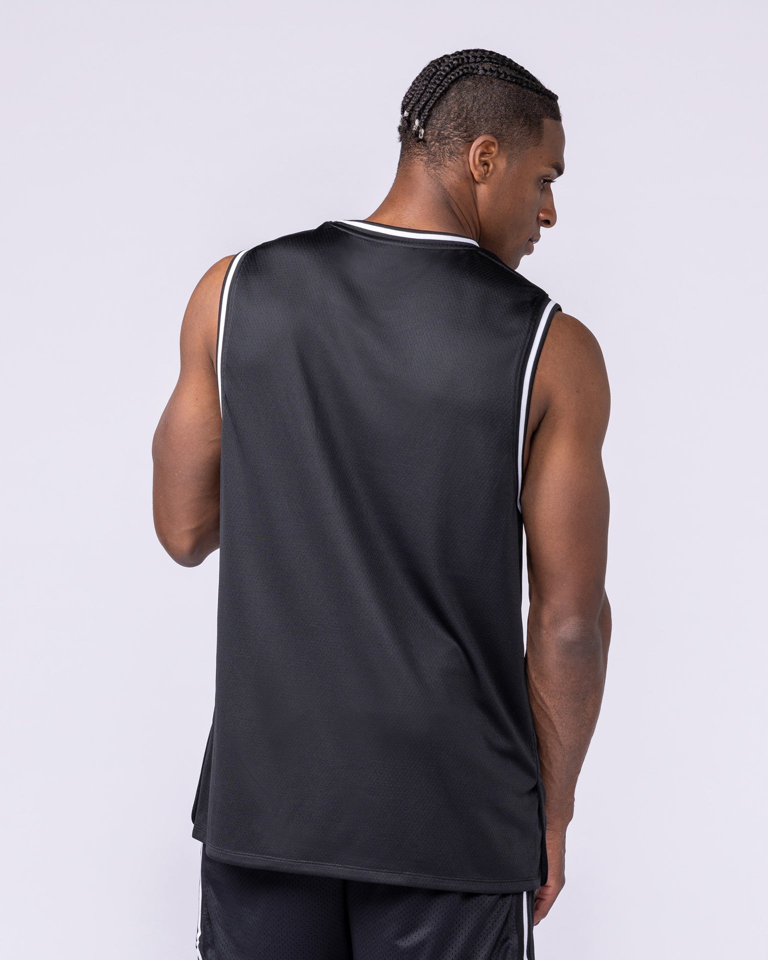 Varsity Basketball Jersey - Black-Singlets & Tanks-S-112564BLK-S-MNAPPRL47132-4-Muscle Nation