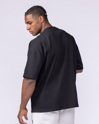 Varsity Oversized Boxy Tee - Black-T-Shirts-XS-112566BLK-XS-MNAPPRL47155-2-Muscle Nation