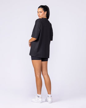 Varsity Oversized Boxy Tee - Black-T-Shirts-XS-112566BLK-XS-MNAPPRL47155-8-Muscle Nation
