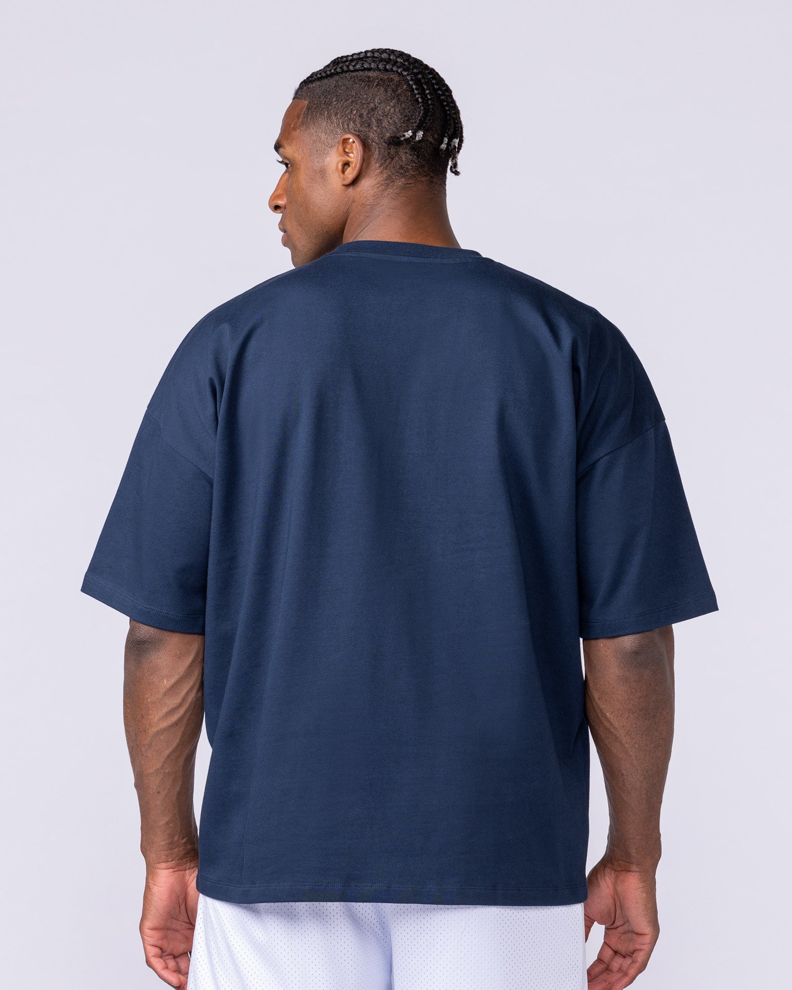 Varsity Oversized Boxy Tee - Navy-T-Shirts-XS-112566NAVY-XS-MNAPPRL47147-5-Muscle Nation
