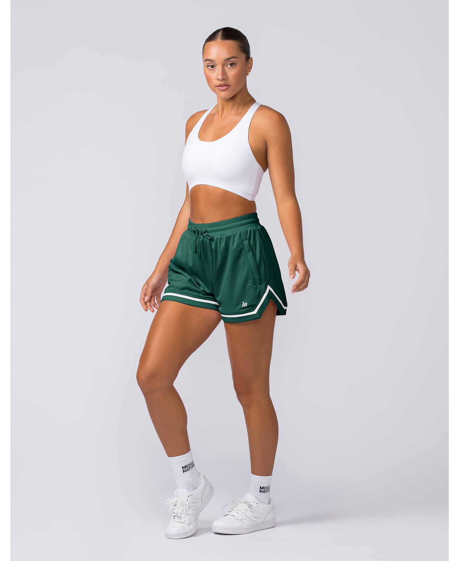 Womens 3'' Basketball Shorts - Evergreen
