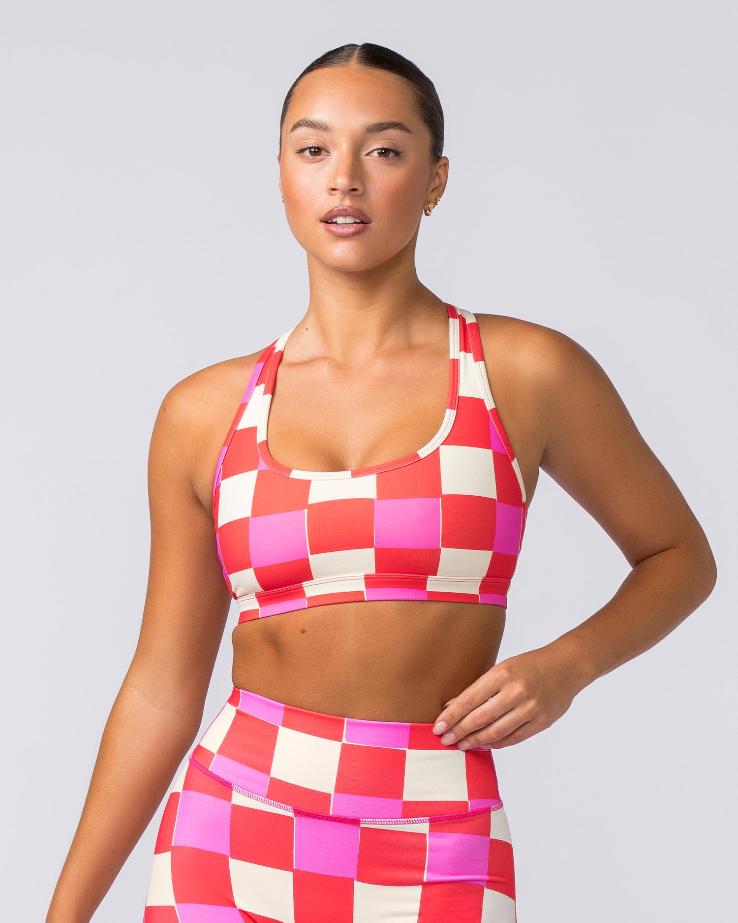 Drew Bra - Abstract Check Print - Muscle Nation