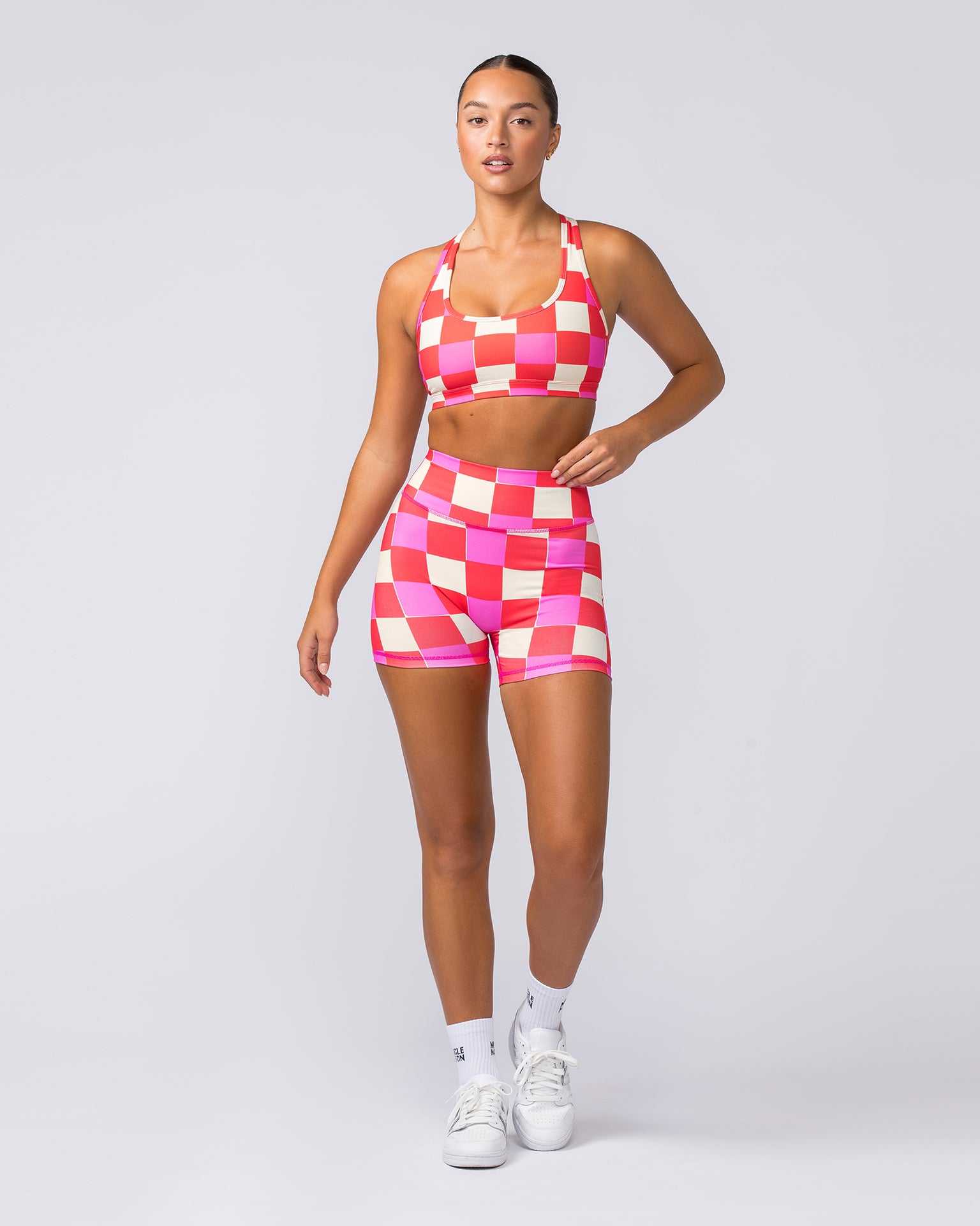 Drew Bra - Abstract Check Print-Sports Bras-XXS-112323ABSTCHECK-XXS-MNAPPRL31160-6-Muscle Nation