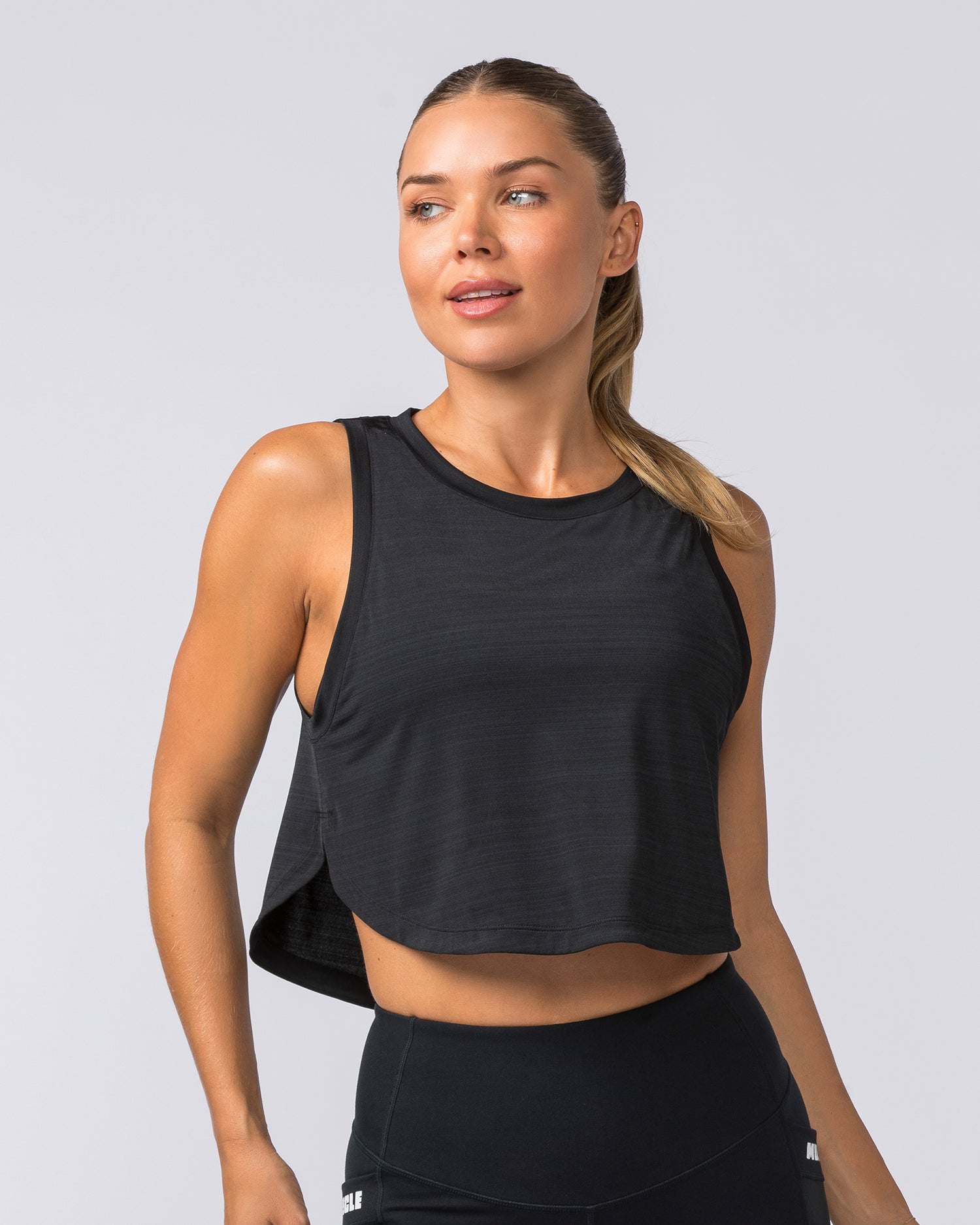 Ignite Cropped Training Tank - Black - Muscle Nation