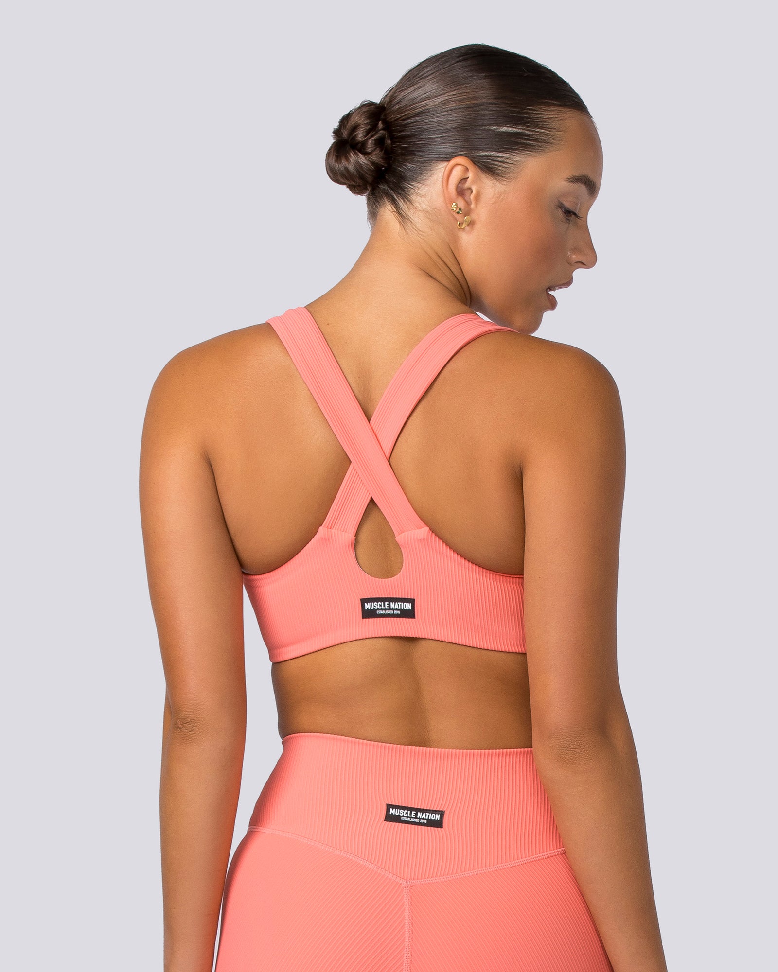 Lush Rib Bralette - Sunset Coral