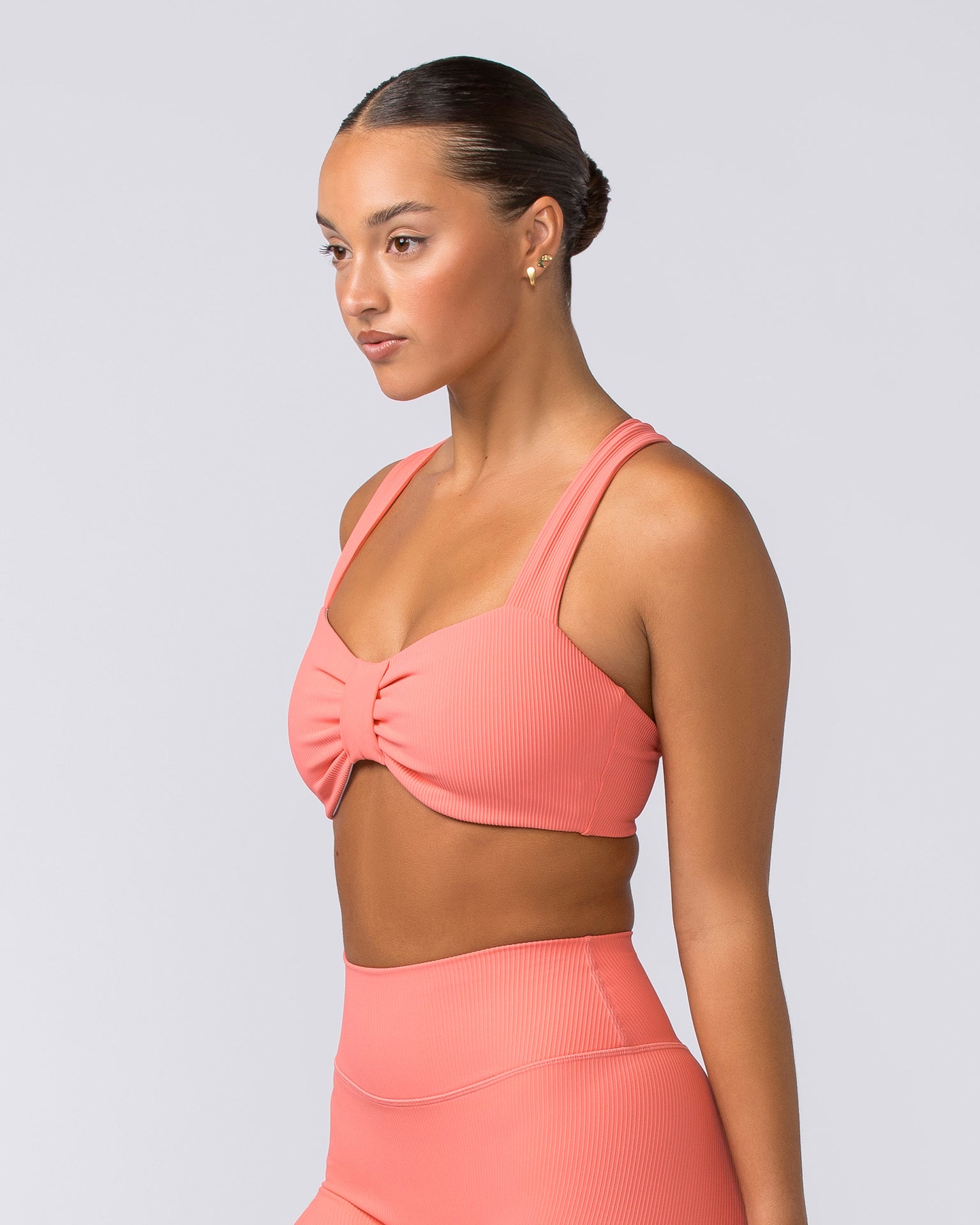 Lush Rib Bralette - Sunset Coral-Bralettes-XS-112374SUNSCRL-XS-MNAPPRL27815-4-Muscle Nation