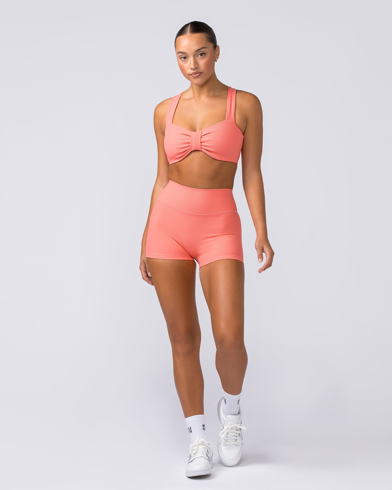 Lush Rib Bralette - Sunset Coral-Bralettes-XS-112374SUNSCRL-XS-MNAPPRL27815-6-Muscle Nation