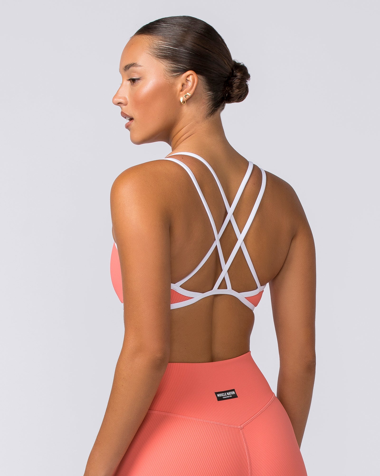 Curves Rib Bralette - Sunset Coral