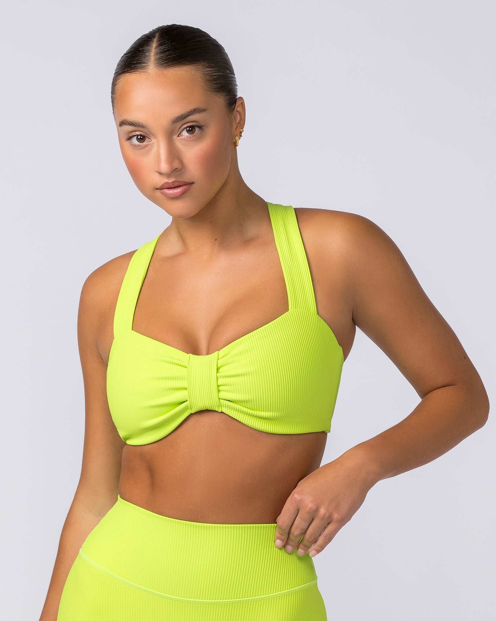 Lush Rib Bralette - Cyber Lime