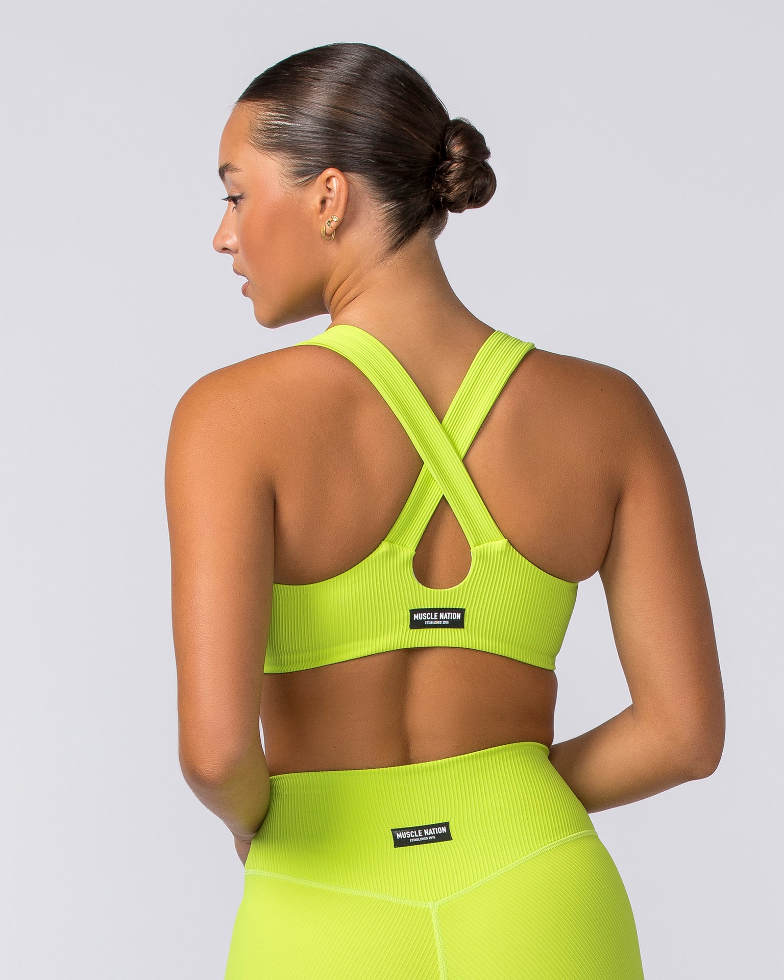 Lush Rib Bralette - Cyber Lime-Bralettes-XS-112374CYBLIME-XS-MNAPPRL27831-5-Muscle Nation