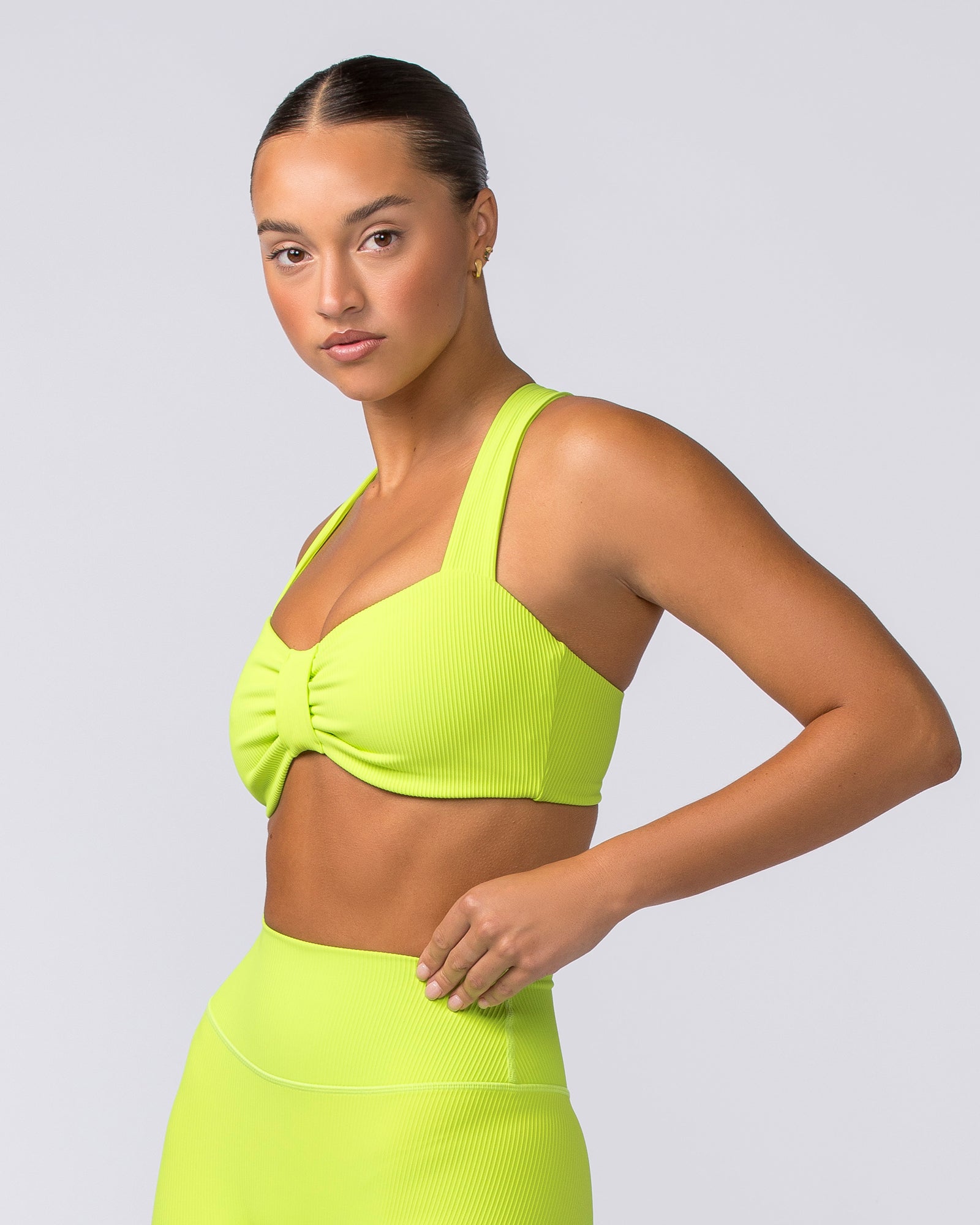 Lush Rib Bralette - Cyber Lime