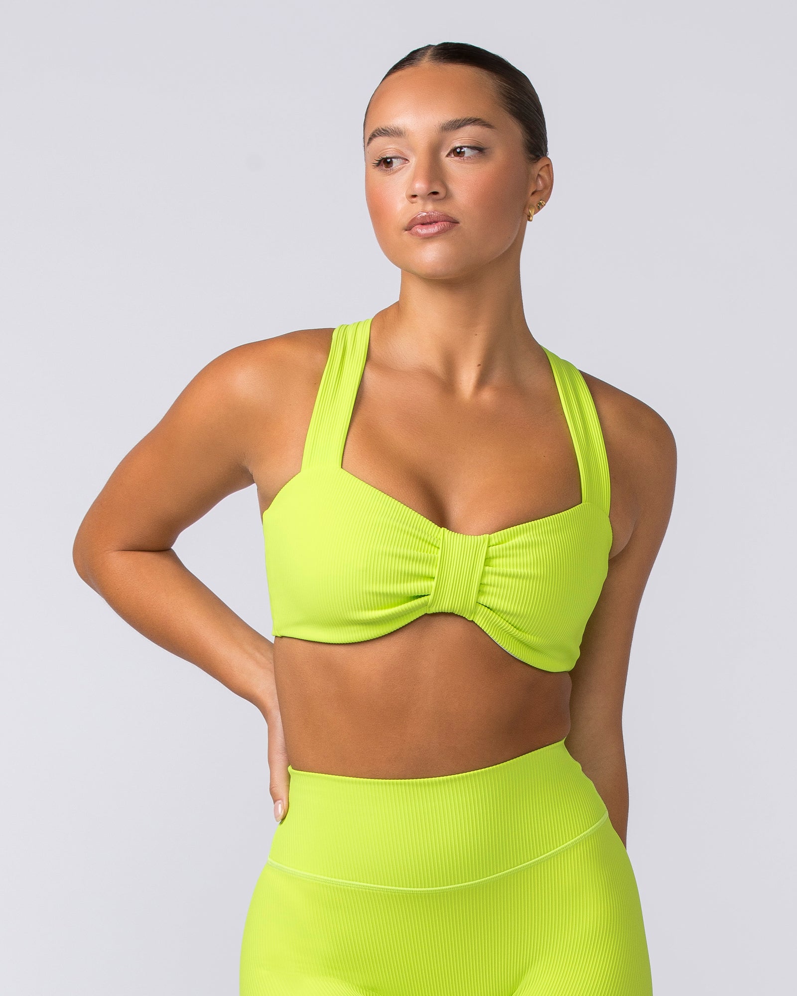 Lush Rib Bralette - Cyber Lime