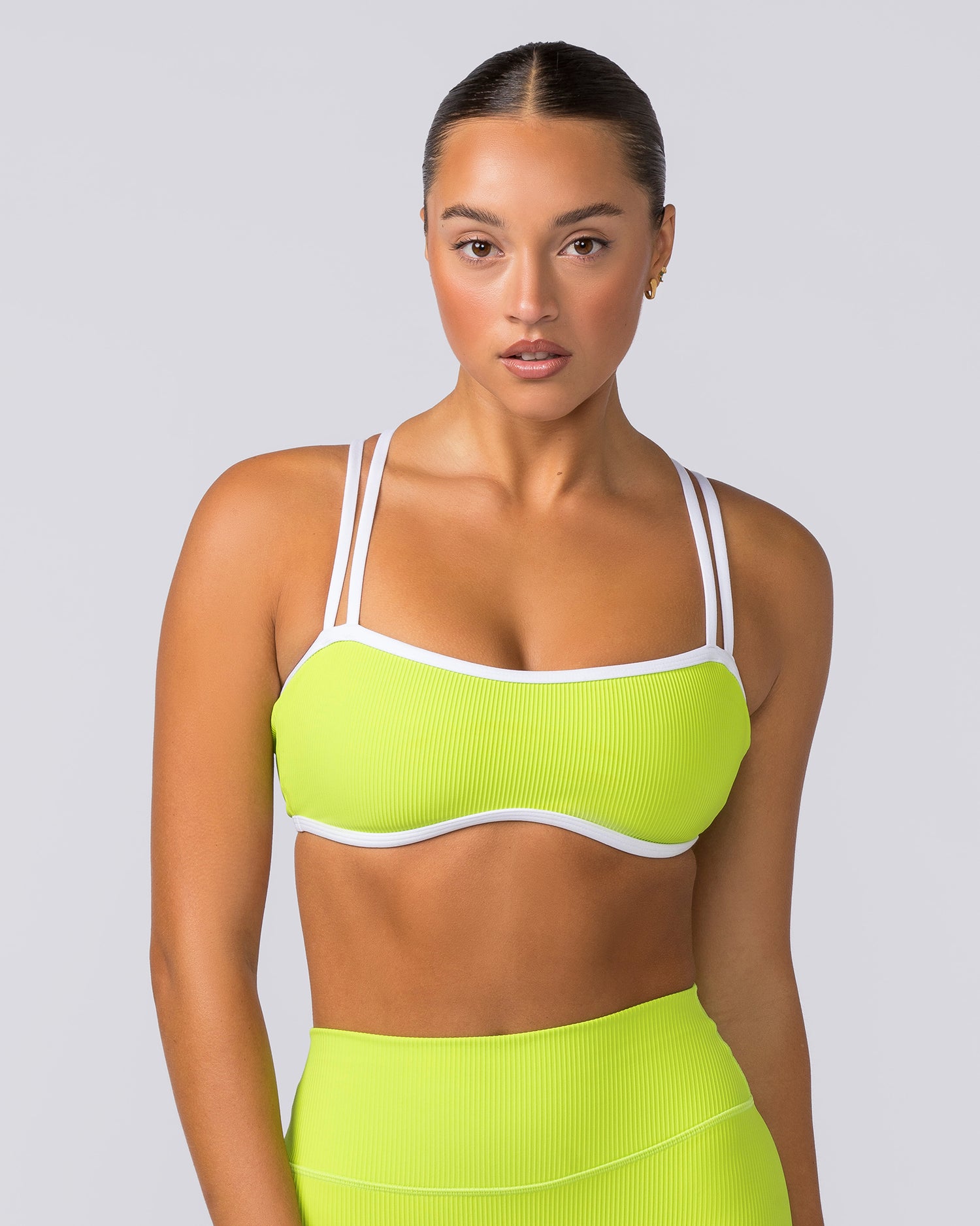 Curves Rib Bralette - Cyber Lime - Muscle Nation