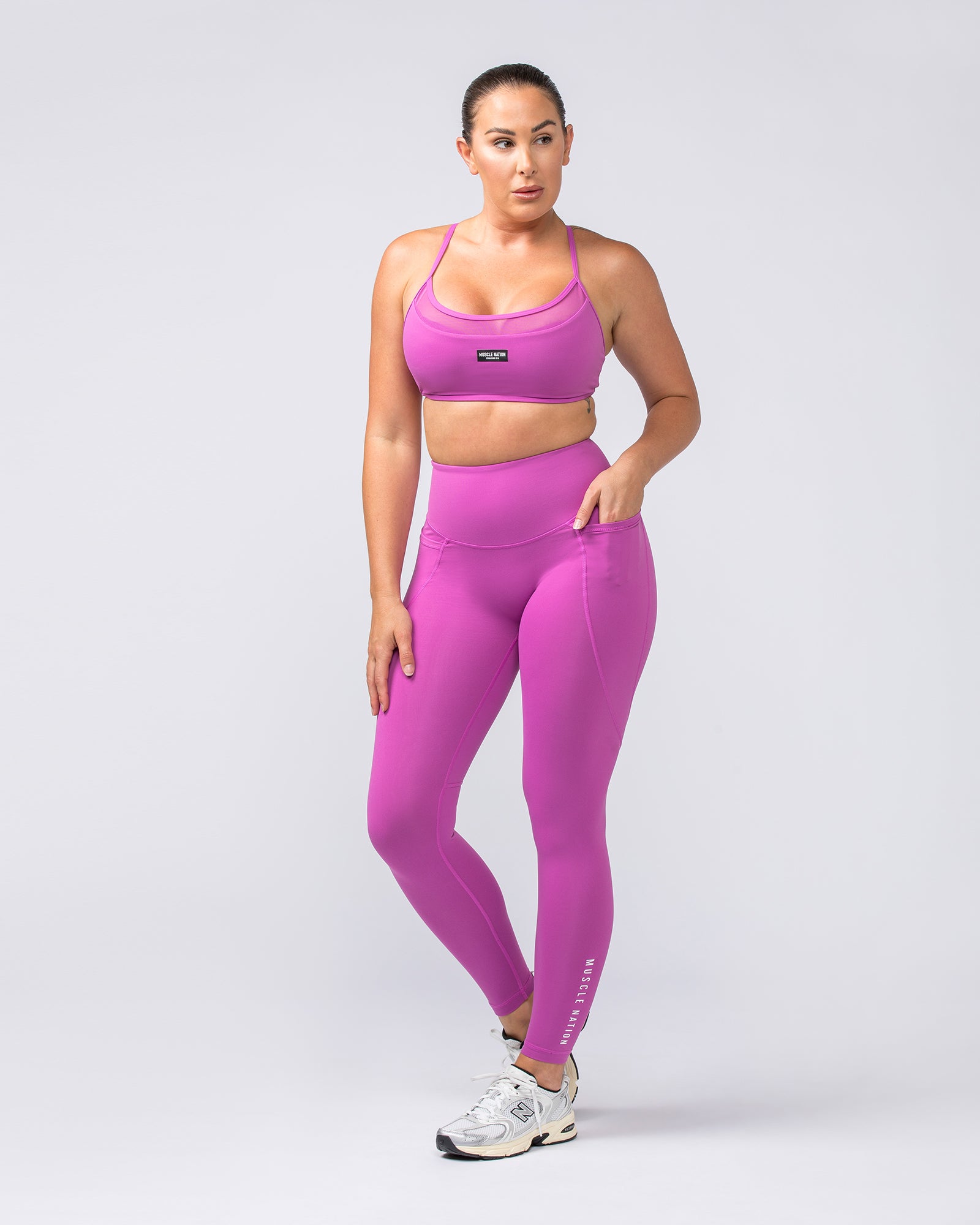 Signature Boost Pocket Ankle Length Leggings - Dahlia