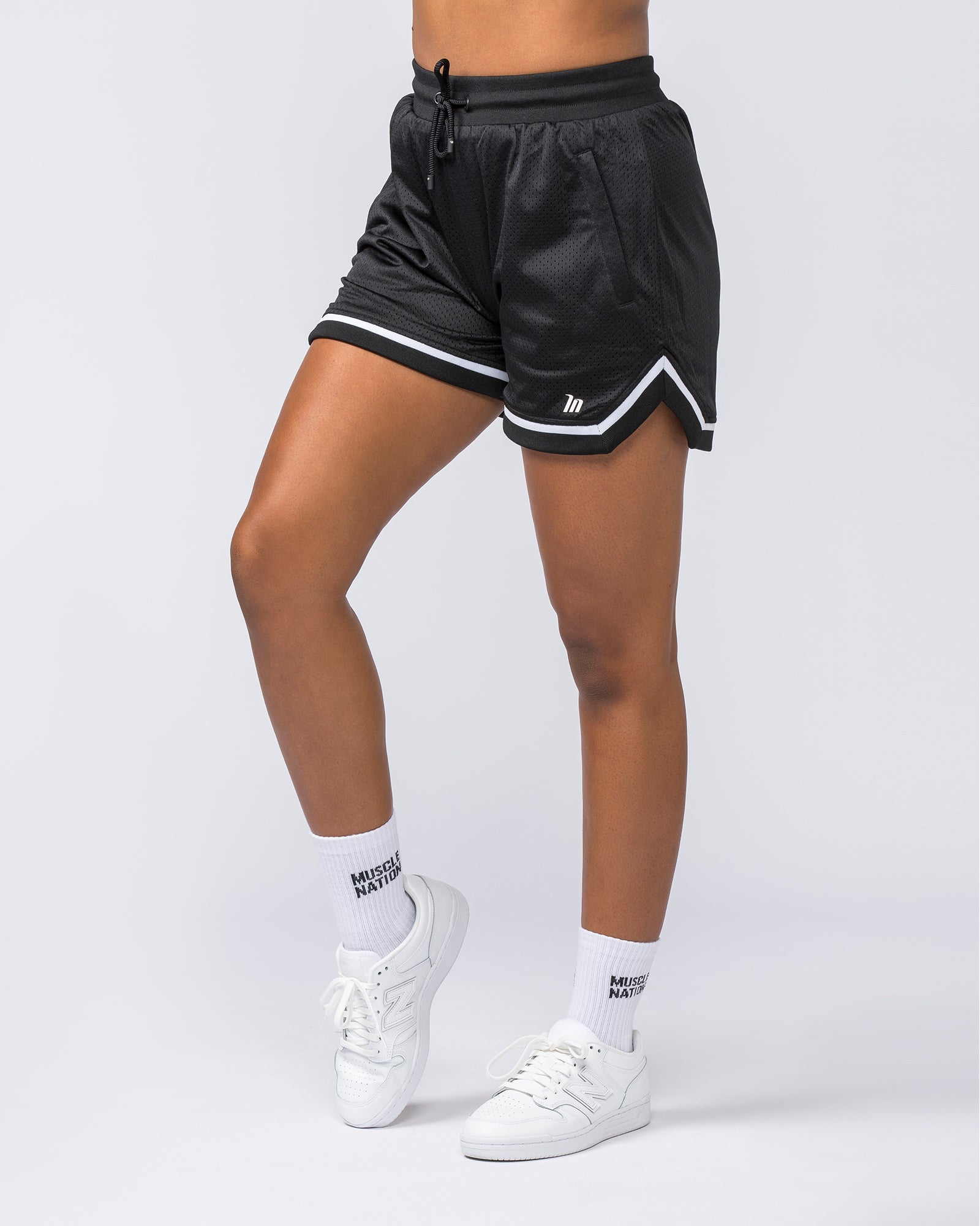 Womens 4 Basketball Shorts Black Muscle Nation