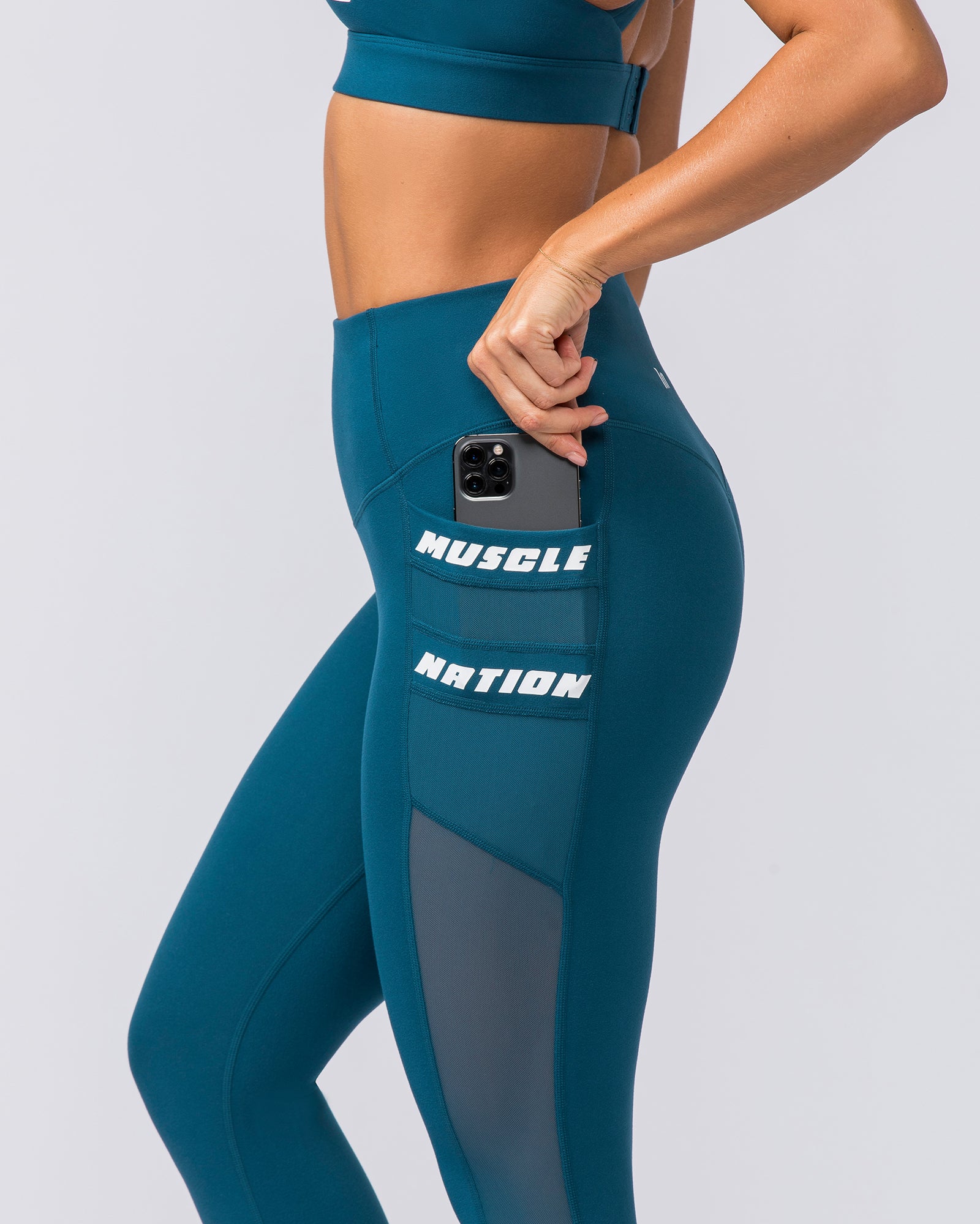 Amplify Pocket Ankle Length Leggings - Tidal Teal