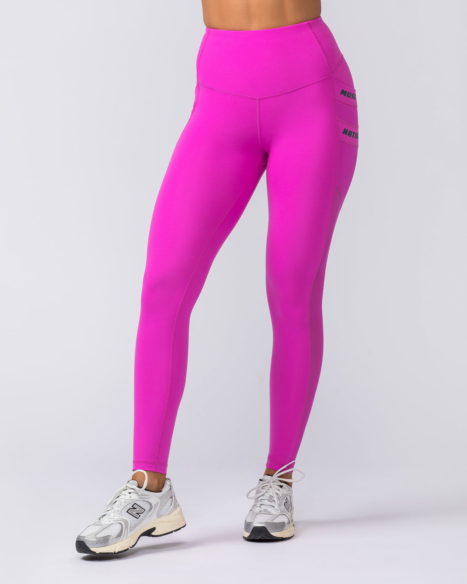 Amplify Pocket Ankle Length Leggings - Hyper Fuchsia