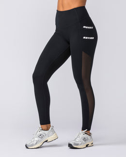 Amplify Pocket Ankle Length Leggings - Black