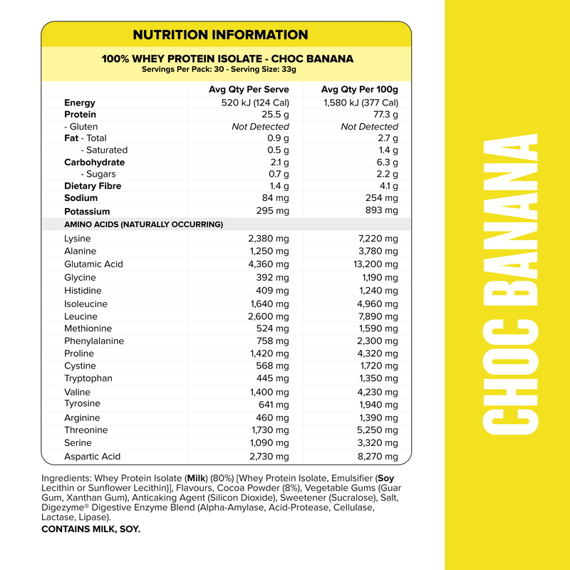 WHEY Protein Isolate - Choc Banana - 30 serves-Whey Protein Powders-MNSUPPS0397-9359054002715-2-Muscle Nation