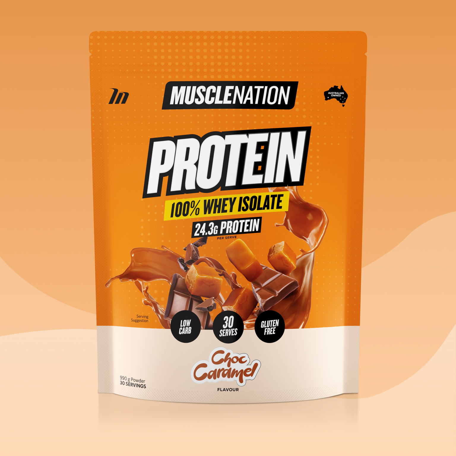 WHEY Protein Isolate - Choc Caramel - 30 serves-Whey Protein Powders-MNSUPPS0325-9359054001367-1-Muscle Nation