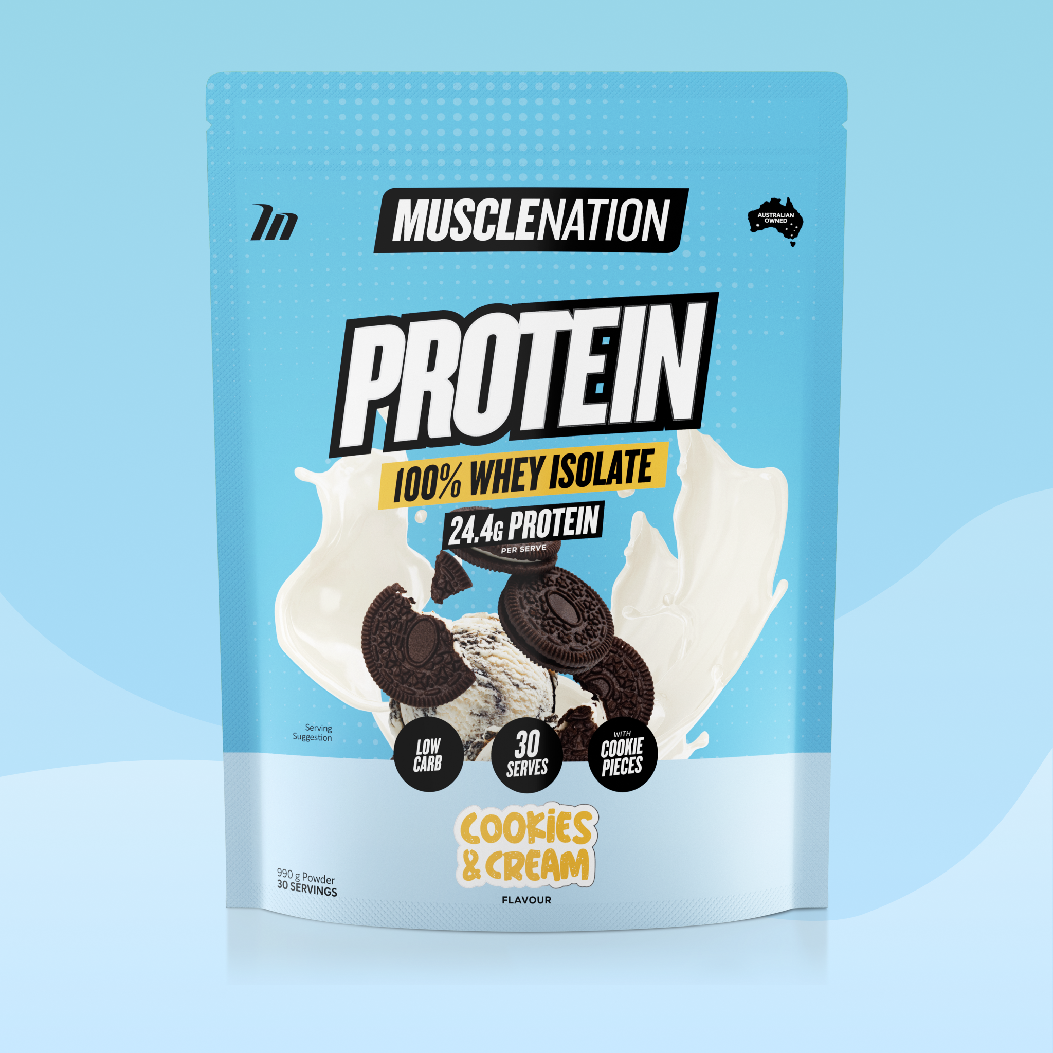 WHEY Protein Isolate - Cookies & Cream - 30 serves-Whey Protein Powders-MNSUPPS0066-9359054001336-1-Muscle Nation