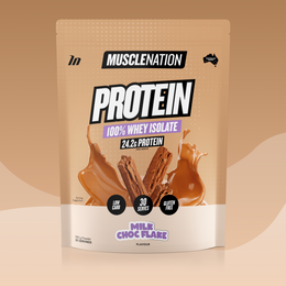 WHEY Protein Isolate - Milk Choc Flake - 30 serves-Whey Protein Powders-MNSUPPS0014-9359054001312-1-Muscle Nation