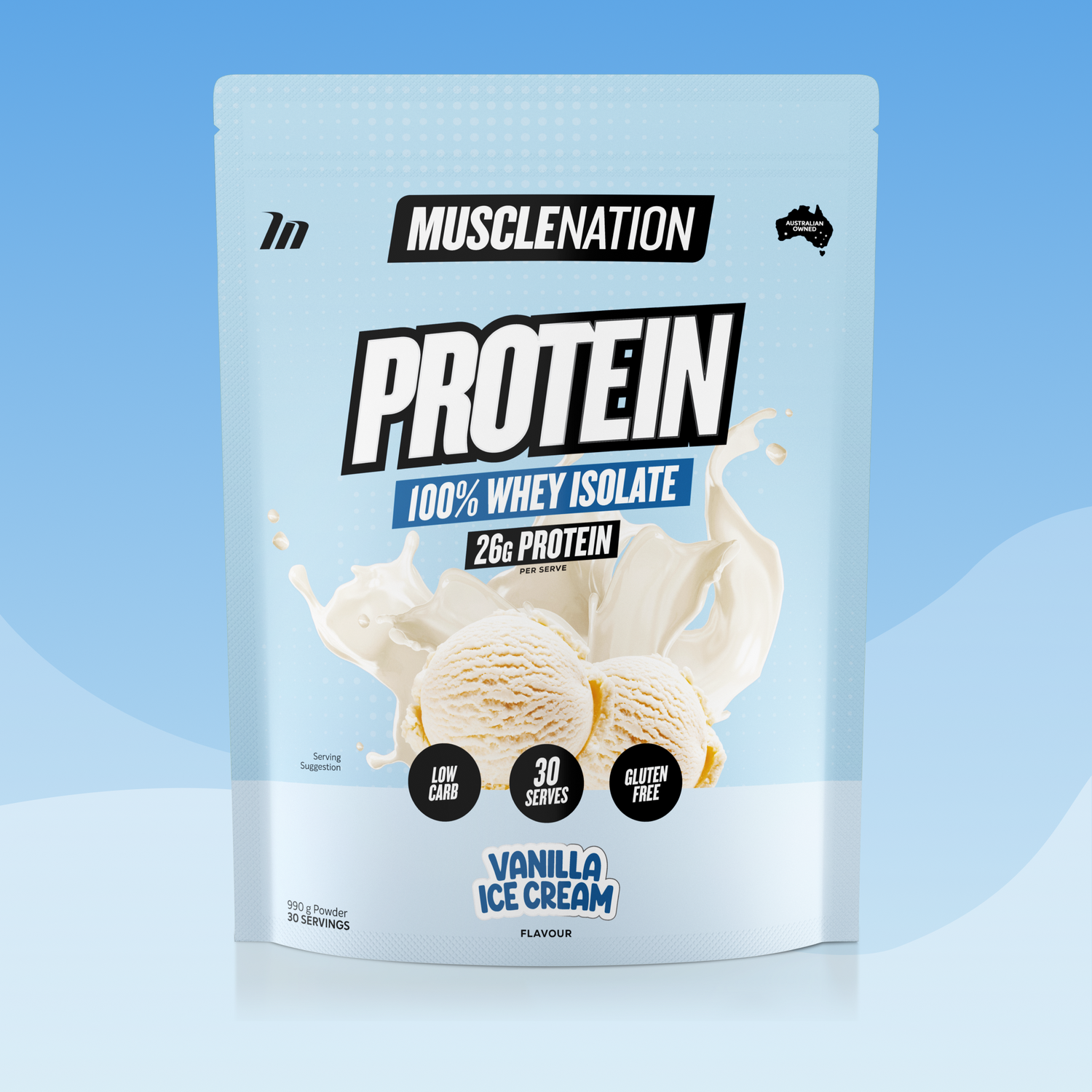 WHEY Protein Isolate - Vanilla Ice Cream - 30 serves-Whey Protein Powders-MNSUPPS0015-9359054001329-1-Muscle Nation