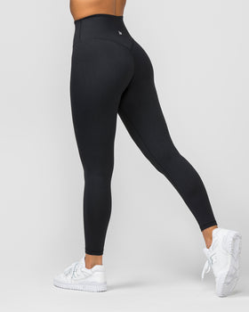 Zero Rise Everyday Ankle Length Leggings - Black (Matte White)