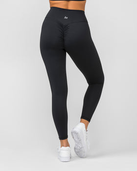 Signature Scrunch Ankle Length Leggings - Black