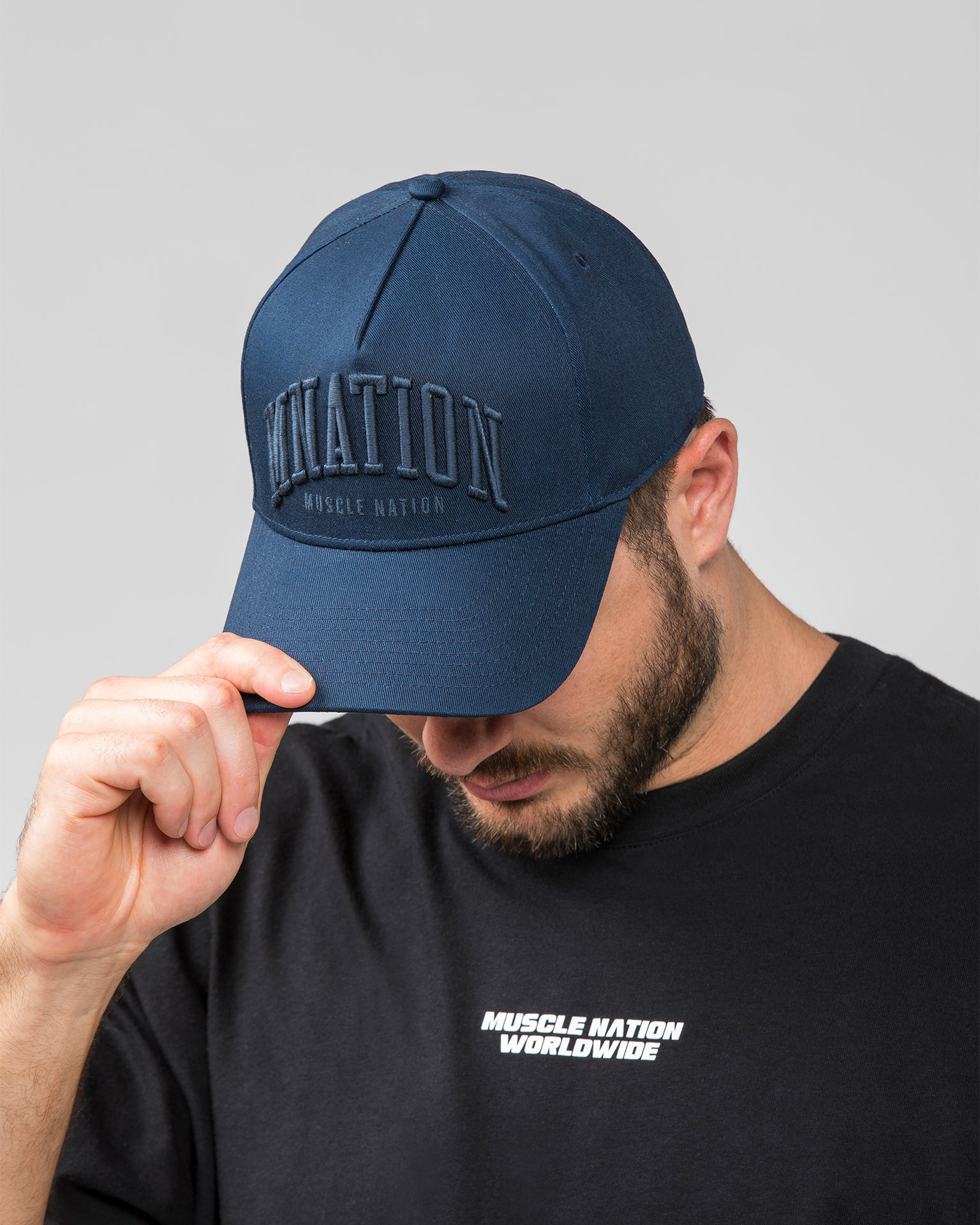 MN A-Frame Hat - Navy-Headwear-Navy-AC052350NAVY-One Size-MNAPPRL28516-2-Muscle Nation