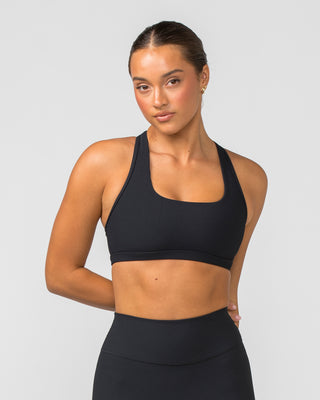 Flex Rib Bra - Black-Sports Bras-XXS-112372BLK-XXS-MNAPPRL40139-2-Muscle Nation