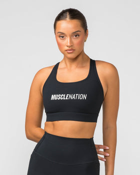 Stamina Moulded Bra Black - Muscle Nation women's sports bra