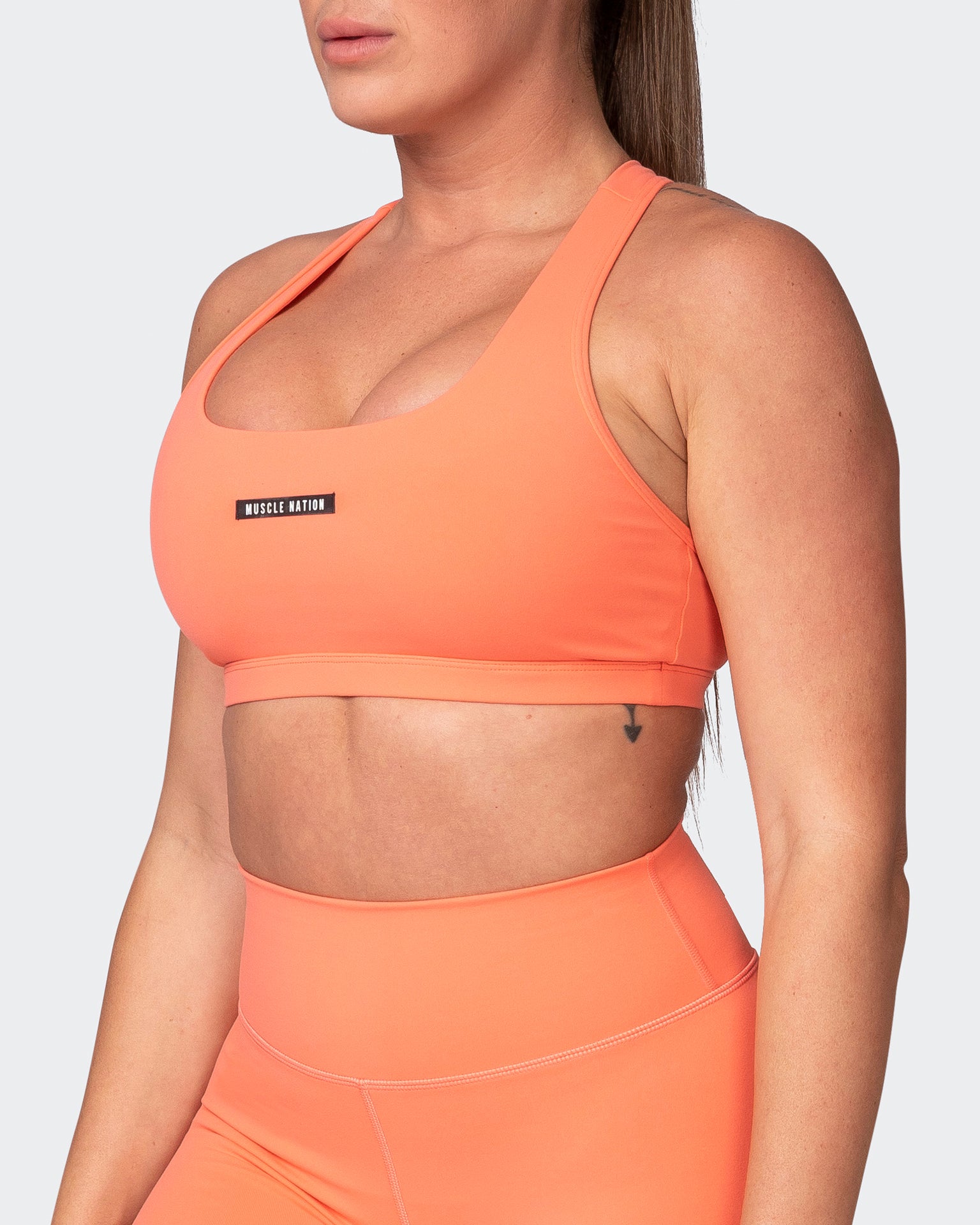 Flex Bra - Hot Coral-Sports Bras-XS-042369HTCORL-XS-MNAPPRL22582-3-Muscle Nation