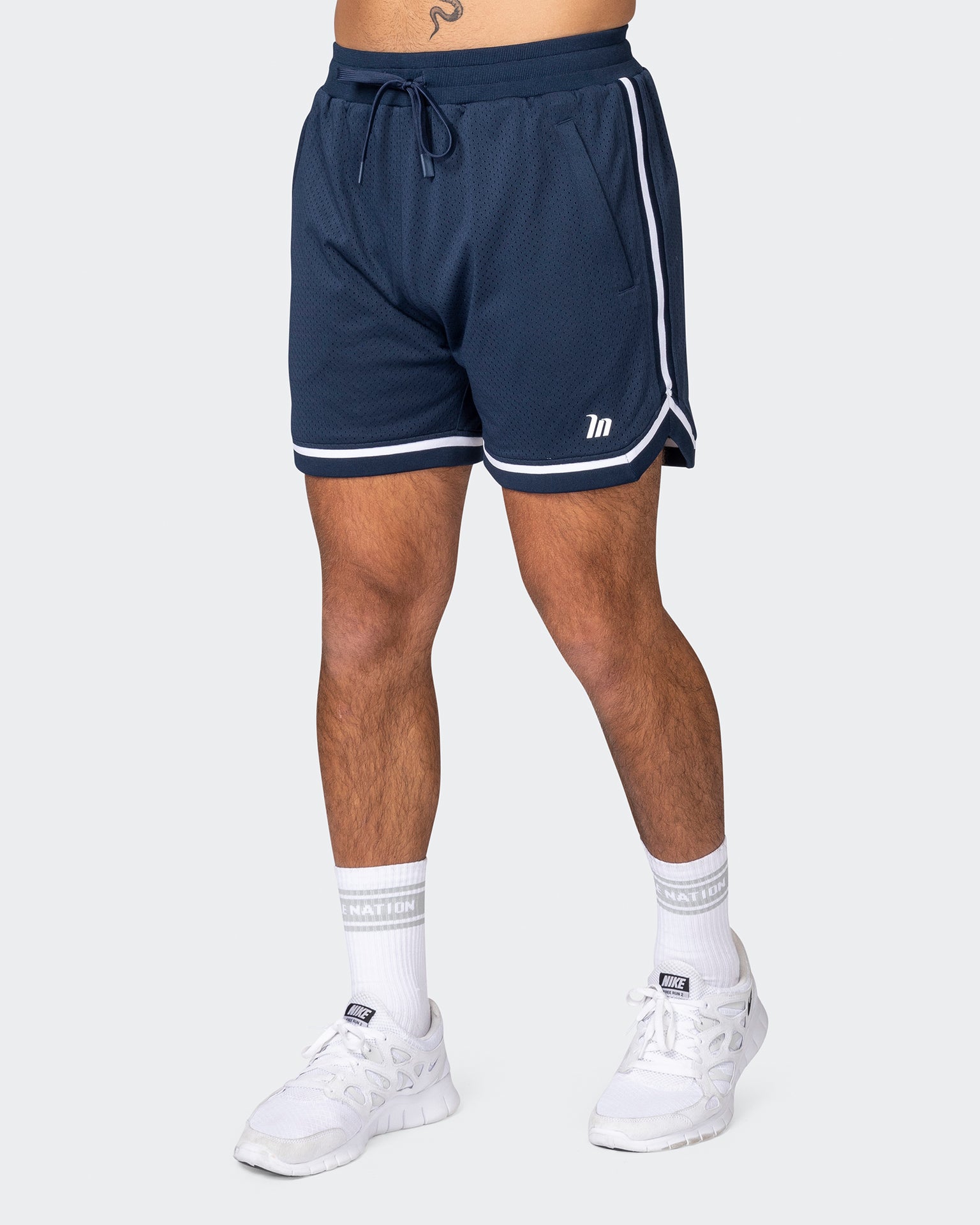 mens navy blue basketball shorts